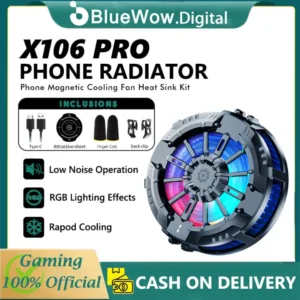 BlueWow X106 Pro Mobile Phone Cooler with Magnetic Clip & RGB Light